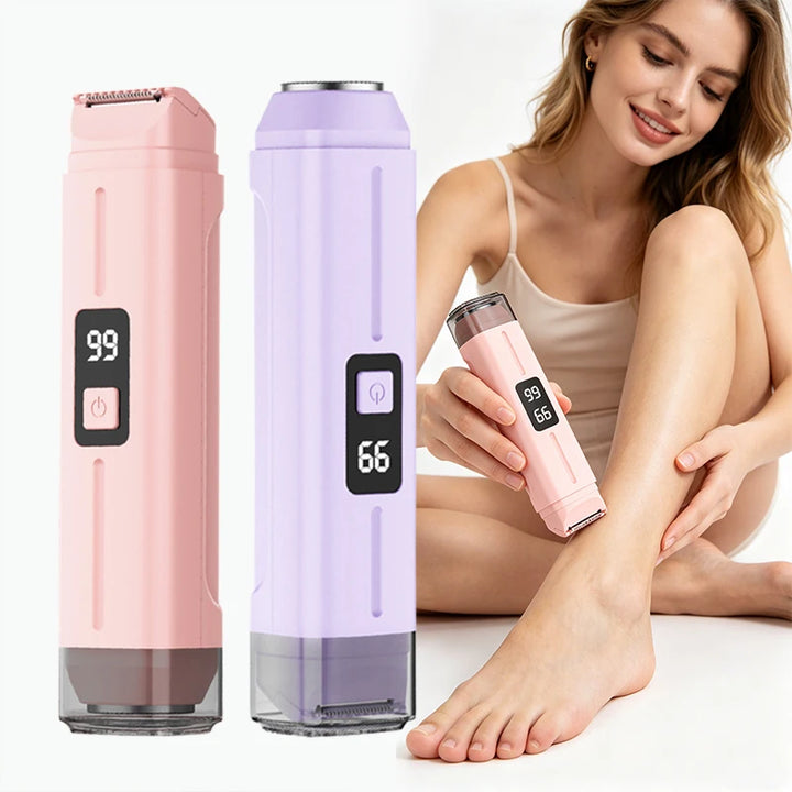 2-in-1 Rechargeable Women’s Electric Shaver with Digital Display