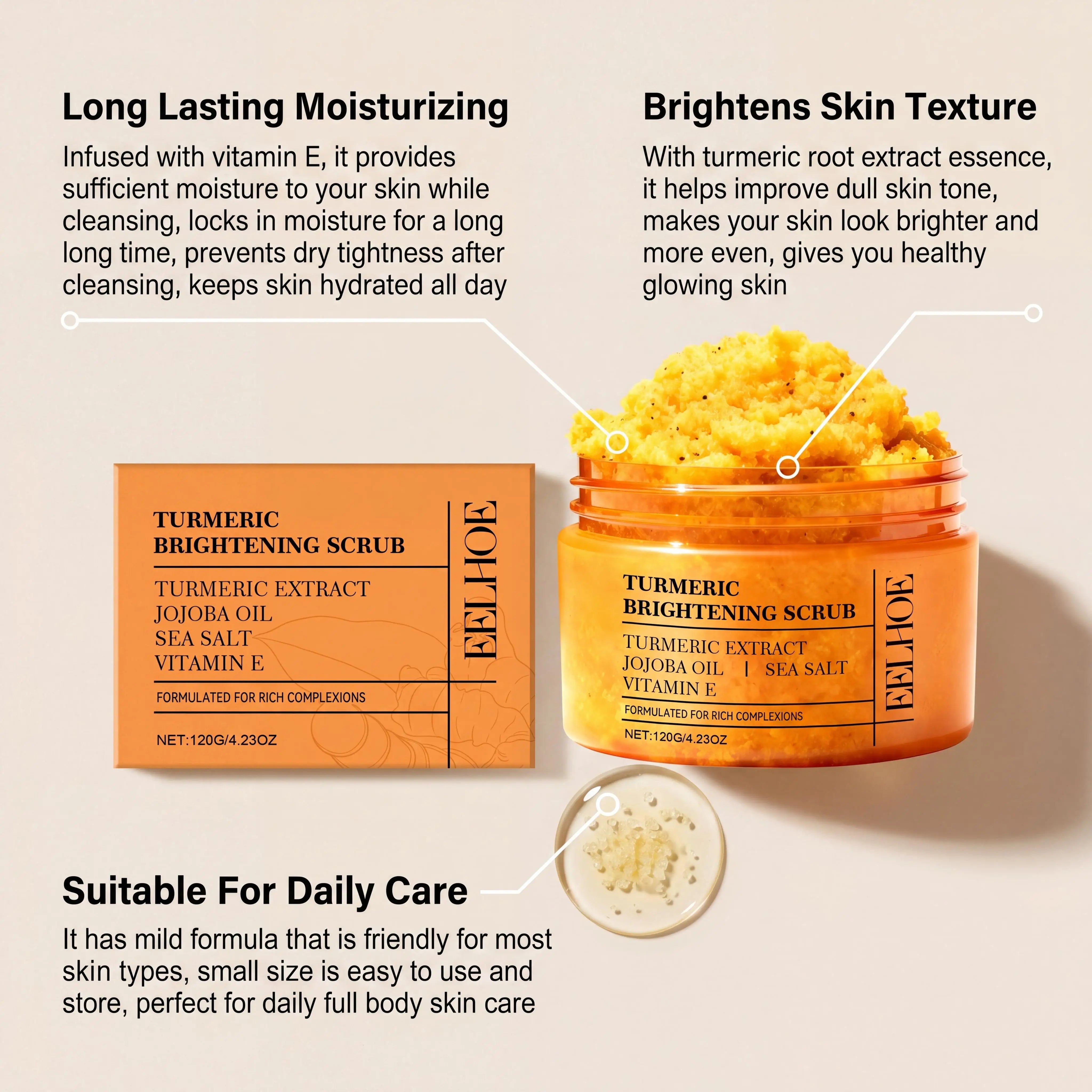Vitamin E & Turmeric Brightening Body Scrub – 120g