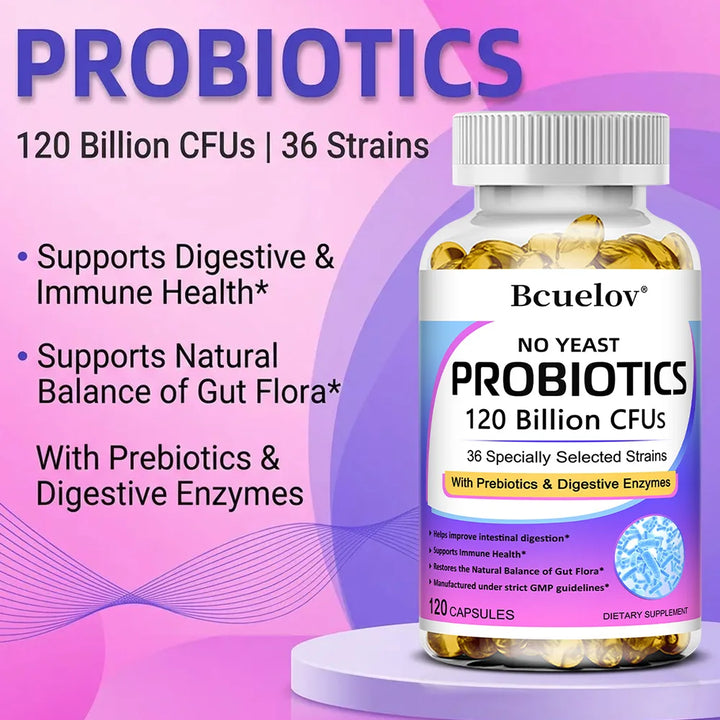 Probiotics 120 Billion CFU with Prebiotics & Digestive Enzymes