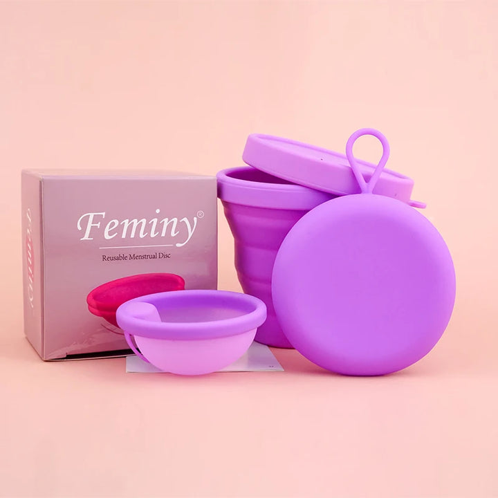 Silicone Menstrual Disc with Sterilizer Case & Storage Container