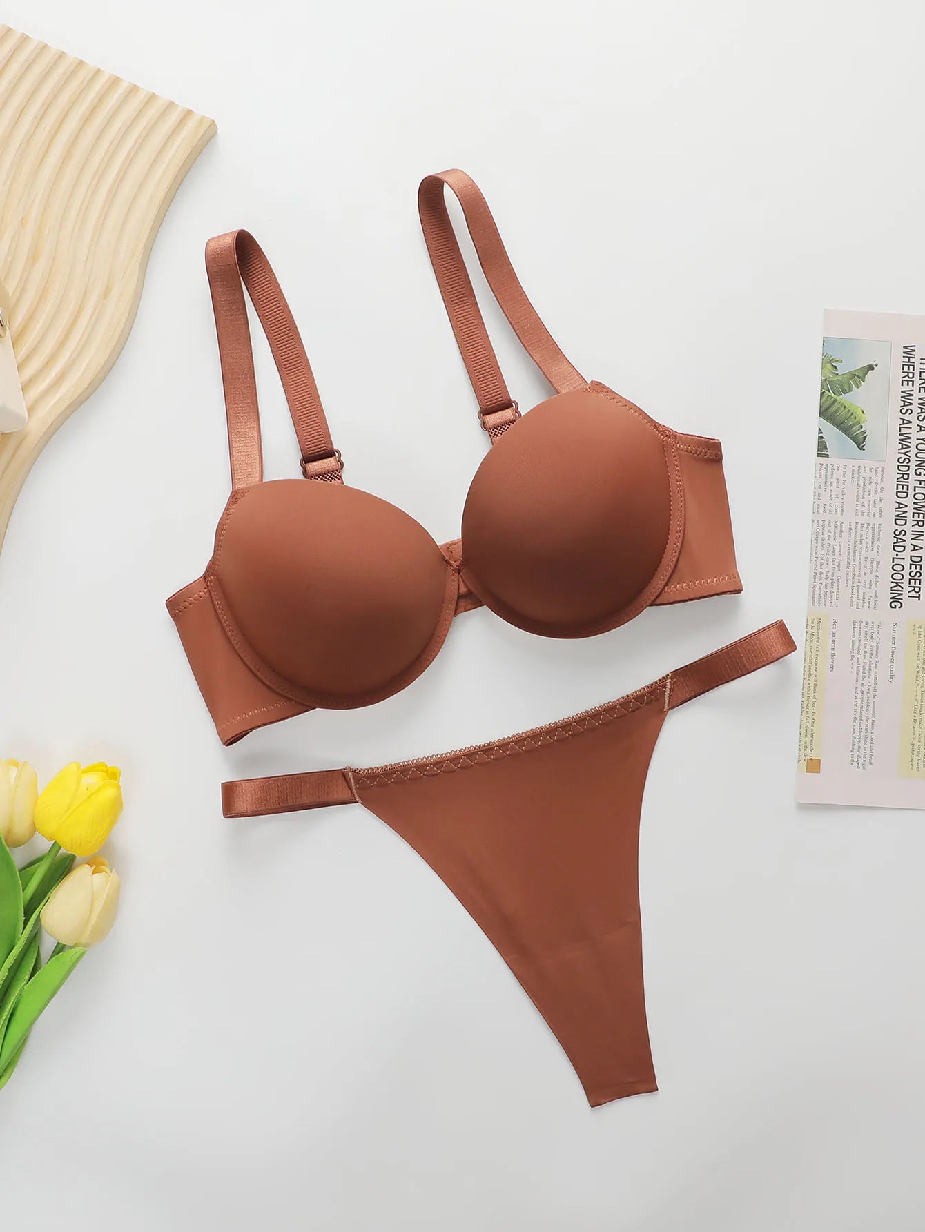 Logo Strap Push-Up Bra & Panty Set