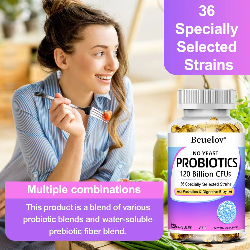 Probiotics 120 Billion CFU with Prebiotics & Digestive Enzymes