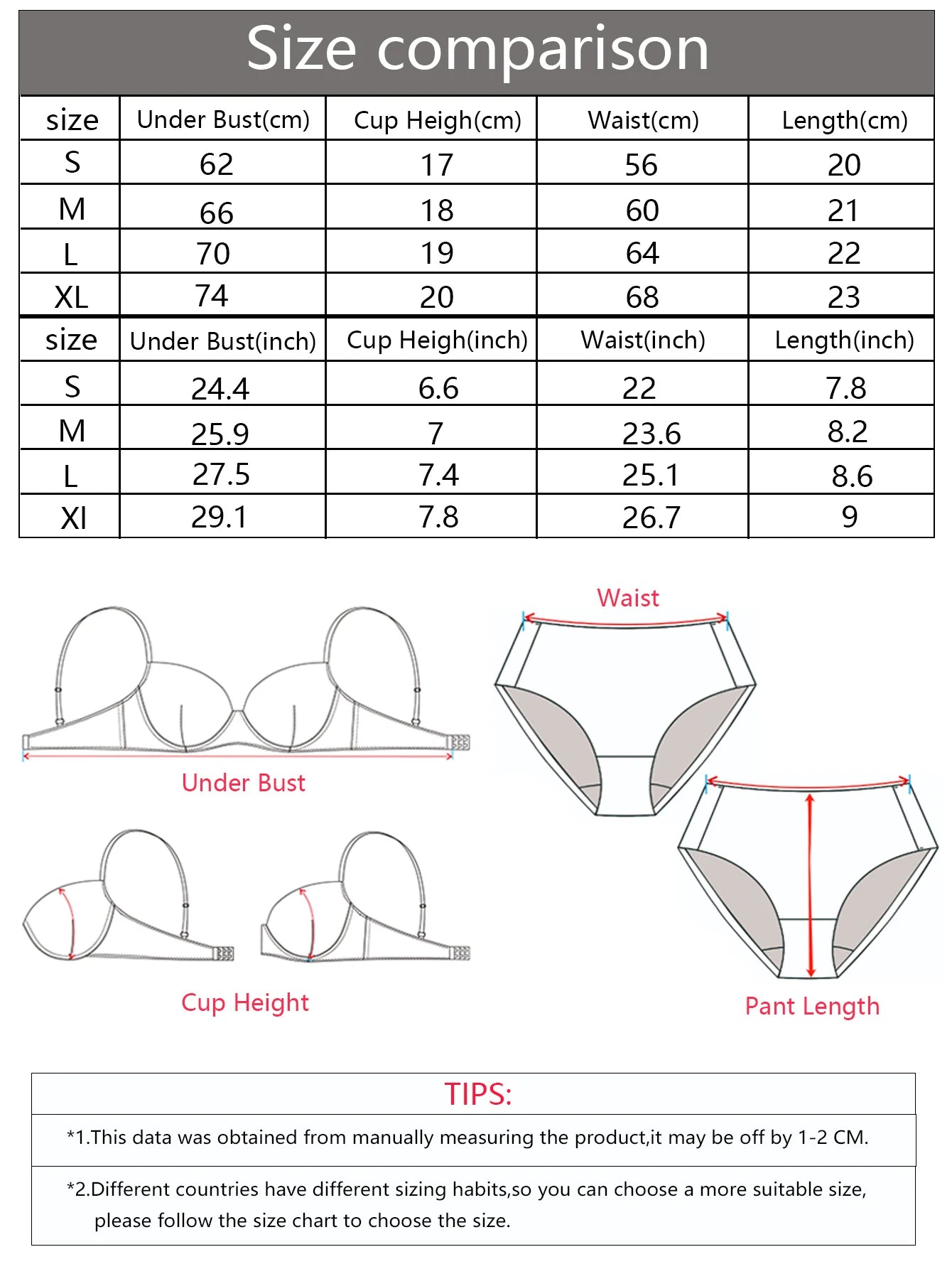 Lace Push-Up Bra & Panty Set – Multi-Color