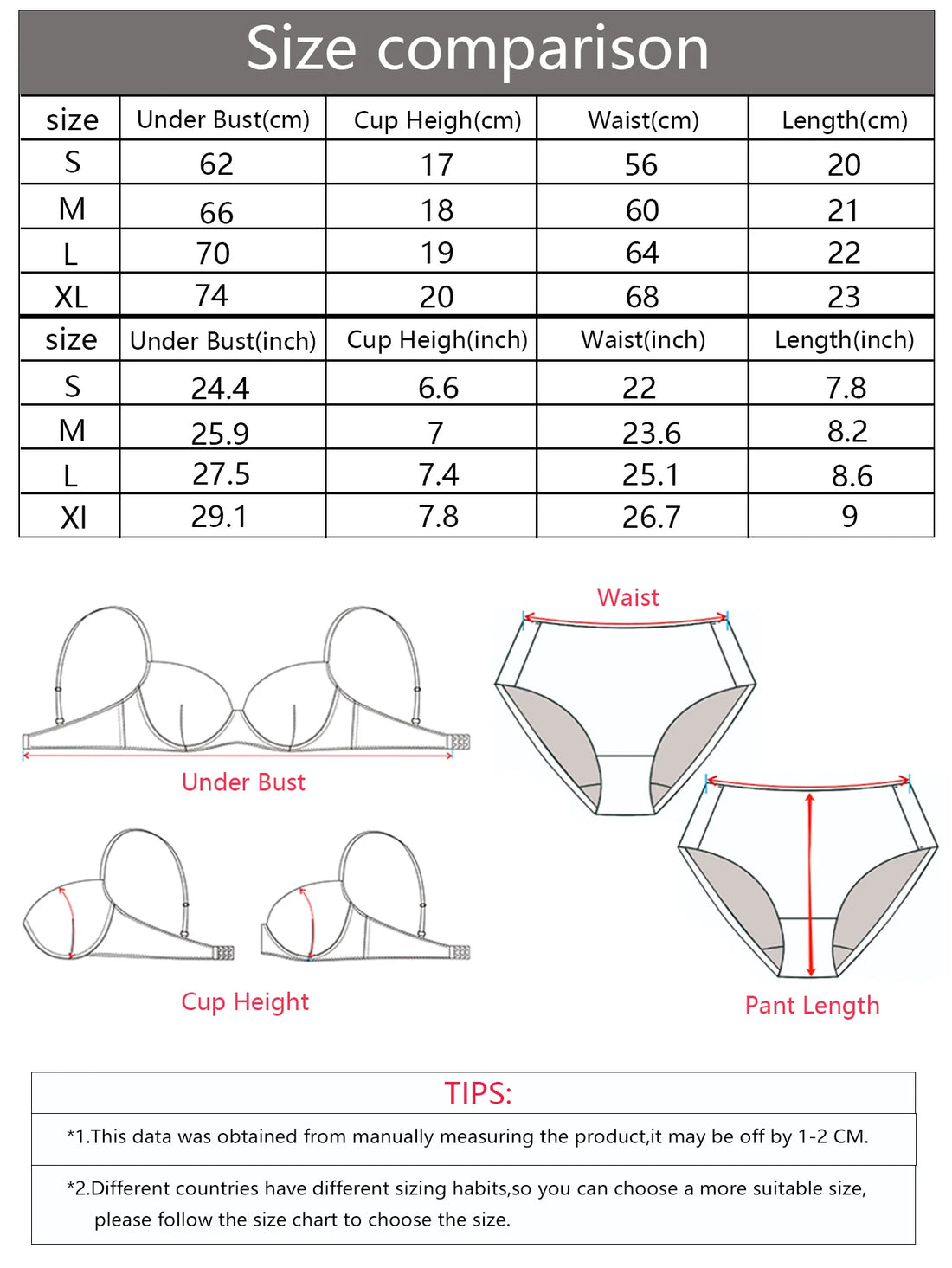 Lace Push-Up Bra & Panty Set – Multi-Color