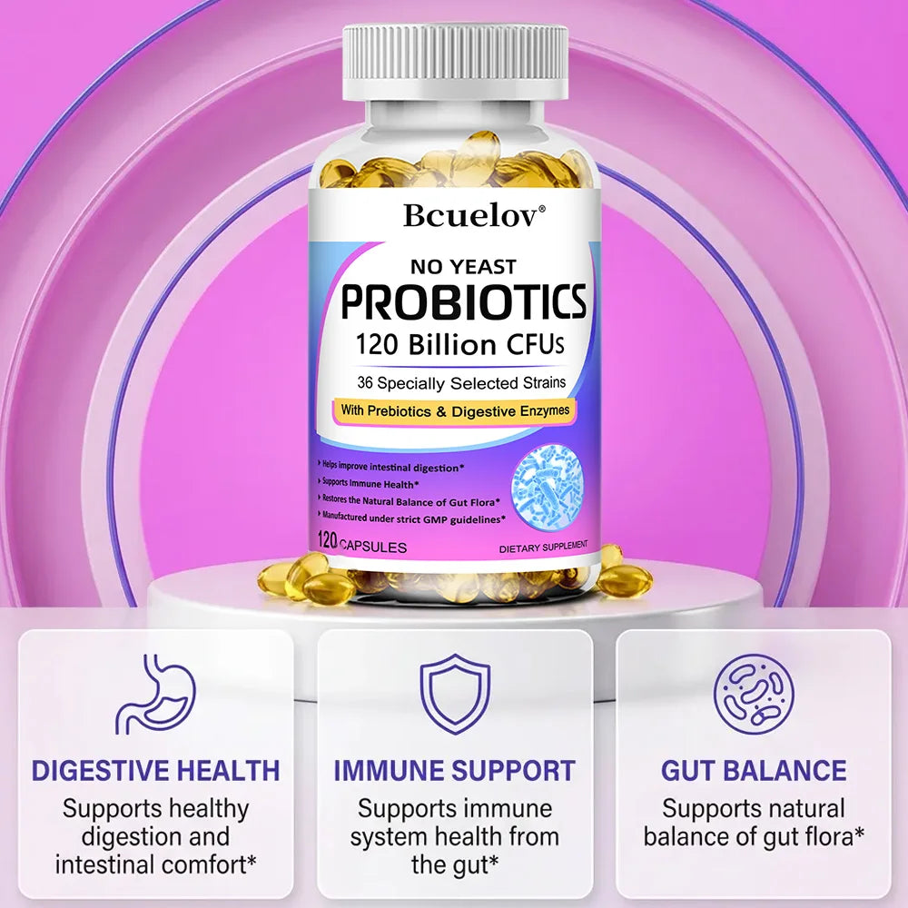 Probiotics 120 Billion CFU with Prebiotics & Digestive Enzymes