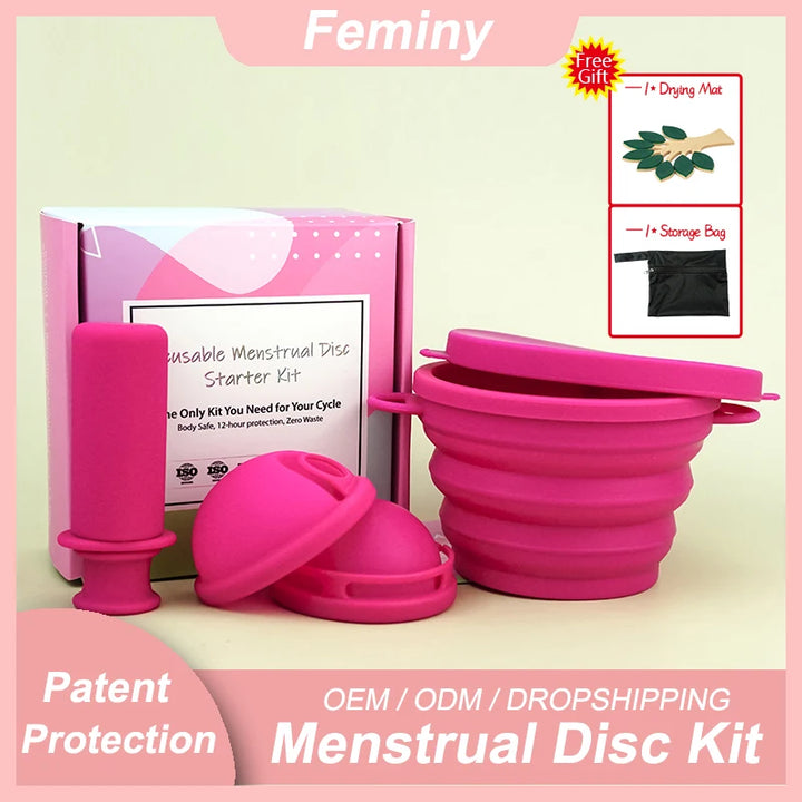 Silicone Menstrual Disc Starter Kit with Pull-Out Tab & Case