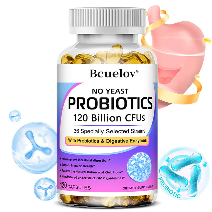 Probiotics 120 Billion CFU with Prebiotics & Digestive Enzymes