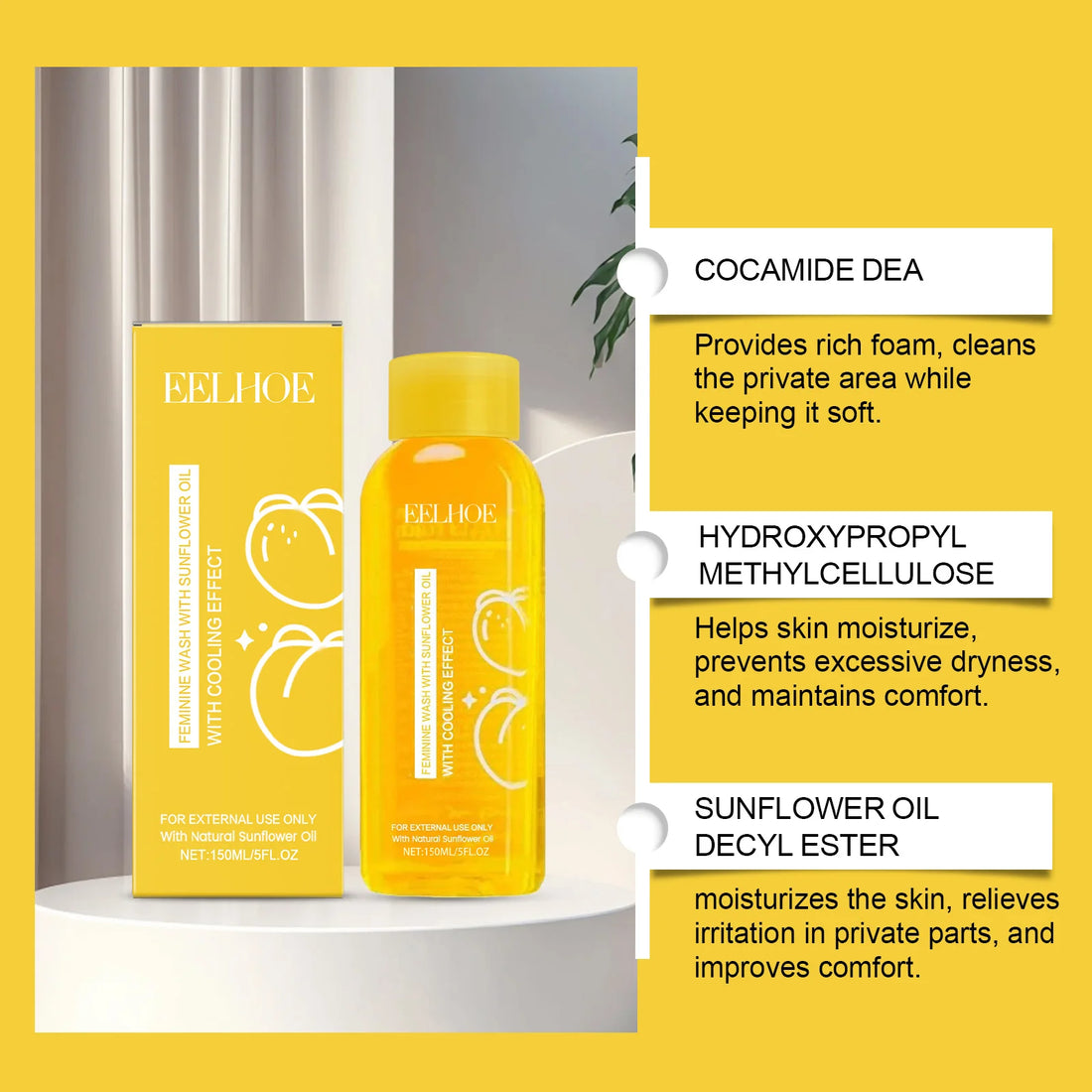 Feminine Wash Shower Gel with Sunflower Oil