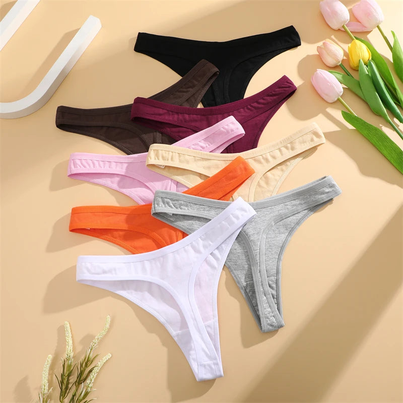 Seamless Cotton Thong Panties – 3-Pack