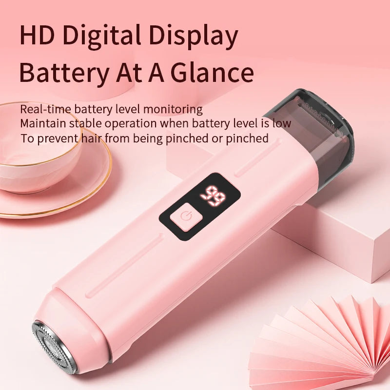 2-in-1 Rechargeable Women’s Electric Shaver with Digital Display