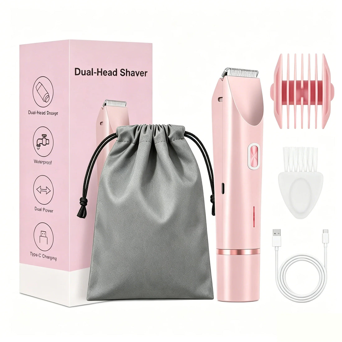 Women’s Double-Head Electric Body Hair Remover – IPX7 Waterproof
