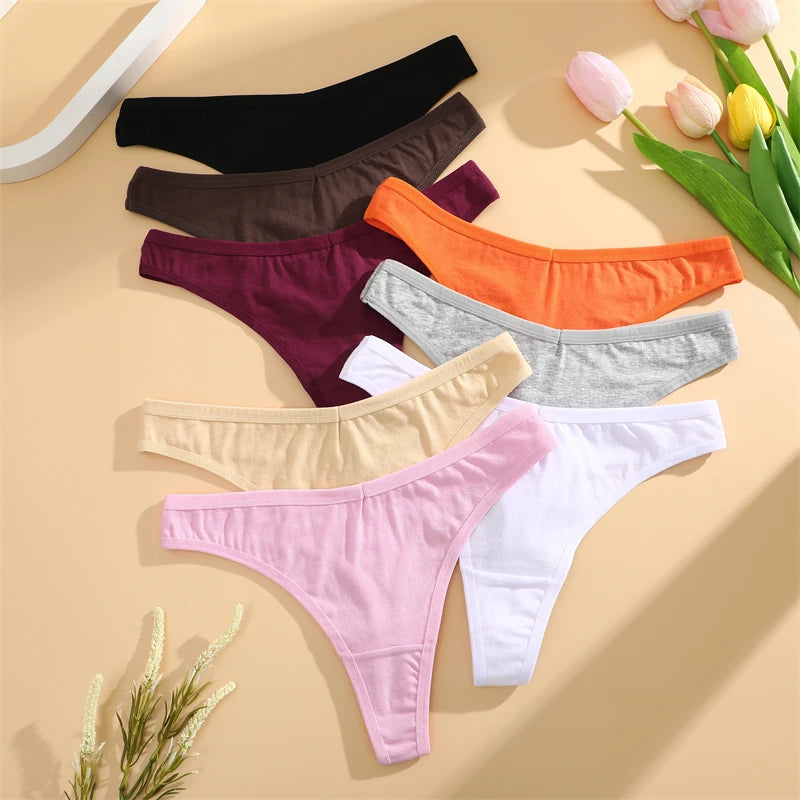 Seamless Cotton Thong Panties – 3-Pack