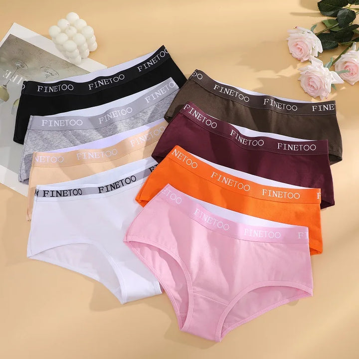 4/5PCS Women Cotton Panties Sexy Low Waist Elastic Briefs Letter Straps Underwear Female Solid Sports Panties Soft Lingerie