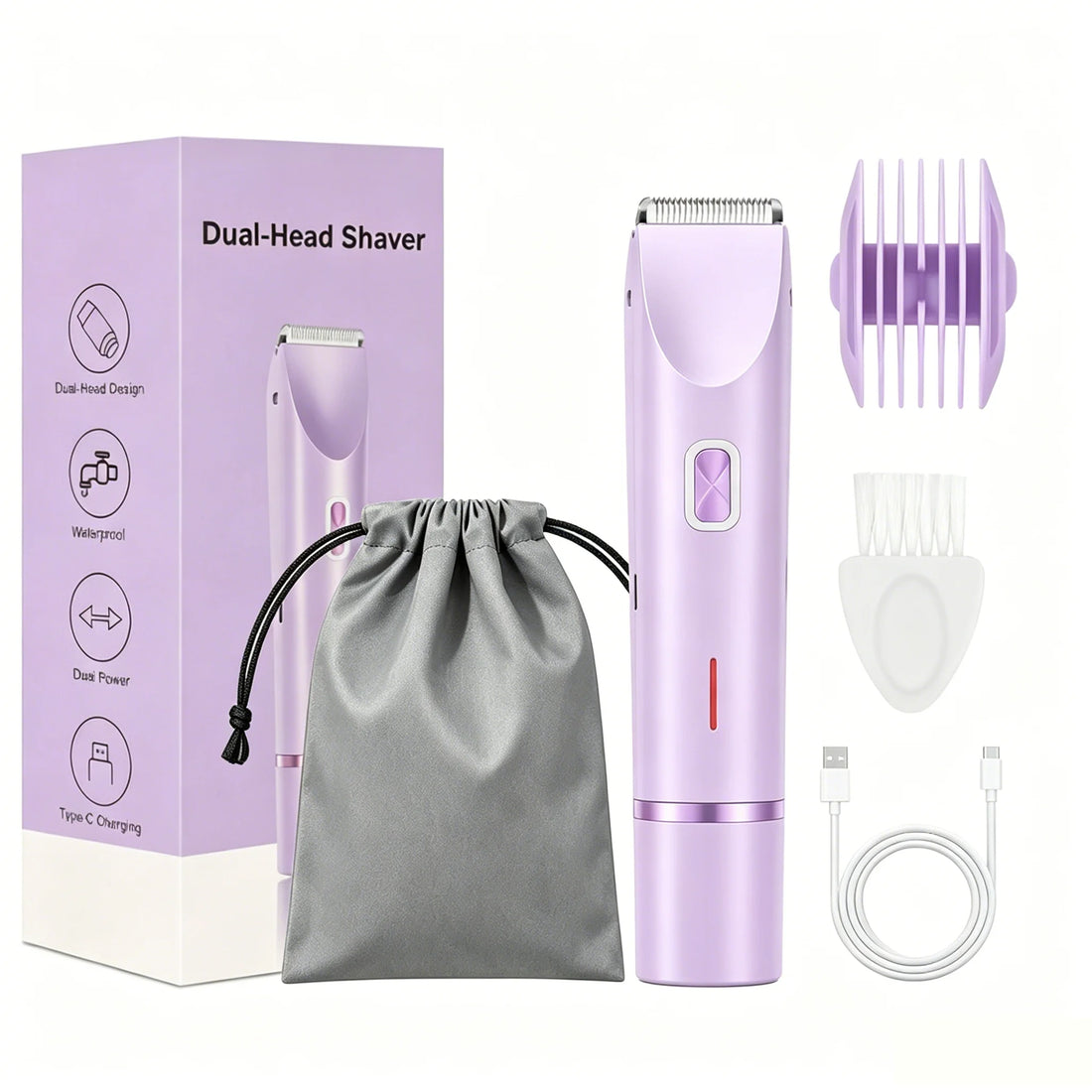 Women’s Double-Head Electric Body Hair Remover – IPX7 Waterproof