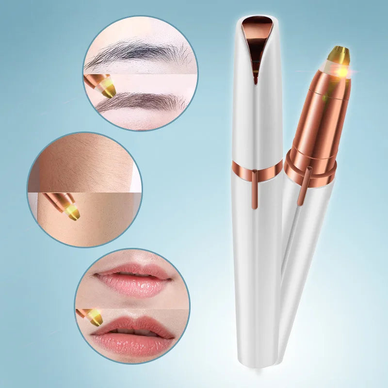 Electric Eyebrow & Nose Hair Trimmer with LED Light – USB Powered