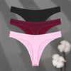 3Pcs/set Cotton Seamless Panties Comfort Underwear for Women Low Waist Breathable Thongs Sexy Solid Sport G-String Soft Lingerie