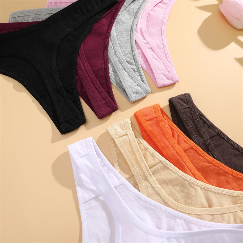 Seamless Cotton Thong Panties – 3-Pack