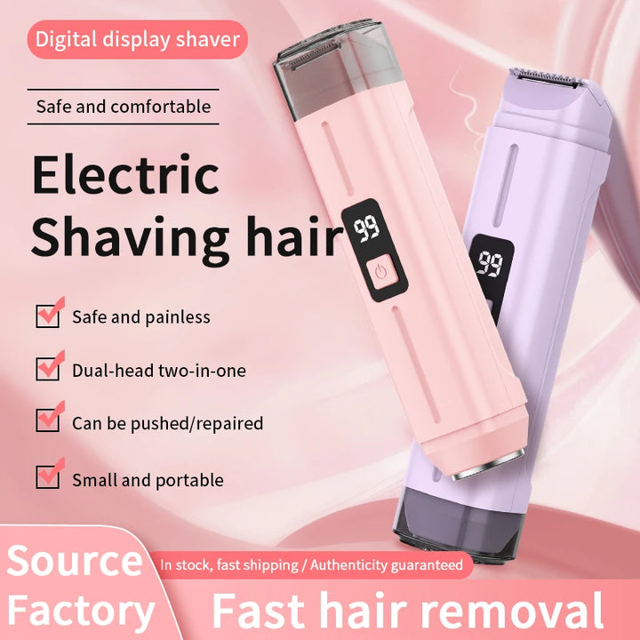 2-in-1 Rechargeable Women’s Electric Shaver with Digital Display