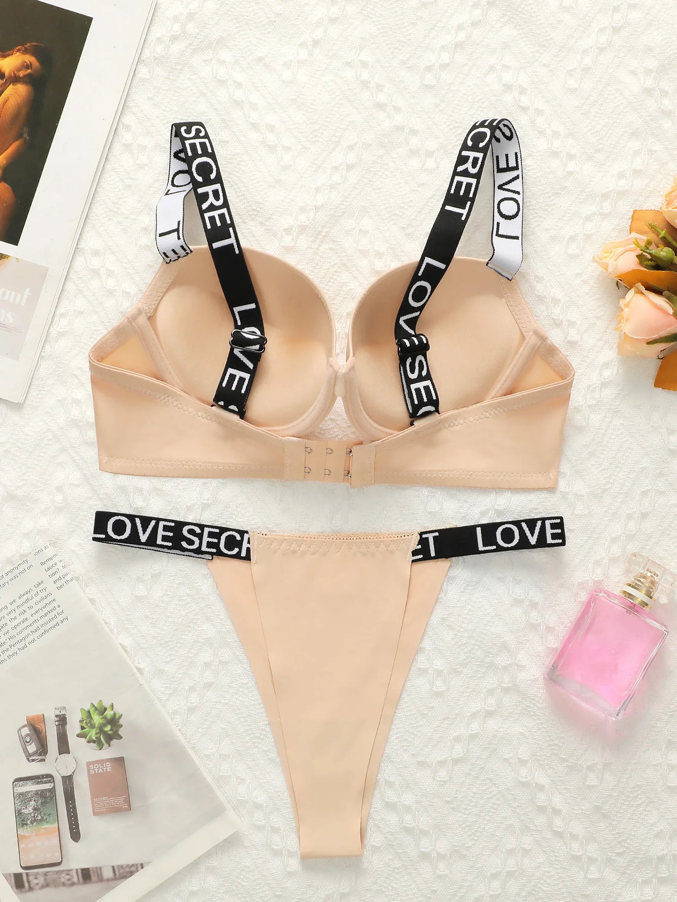 Logo Strap Push-Up Bra & Panty Set