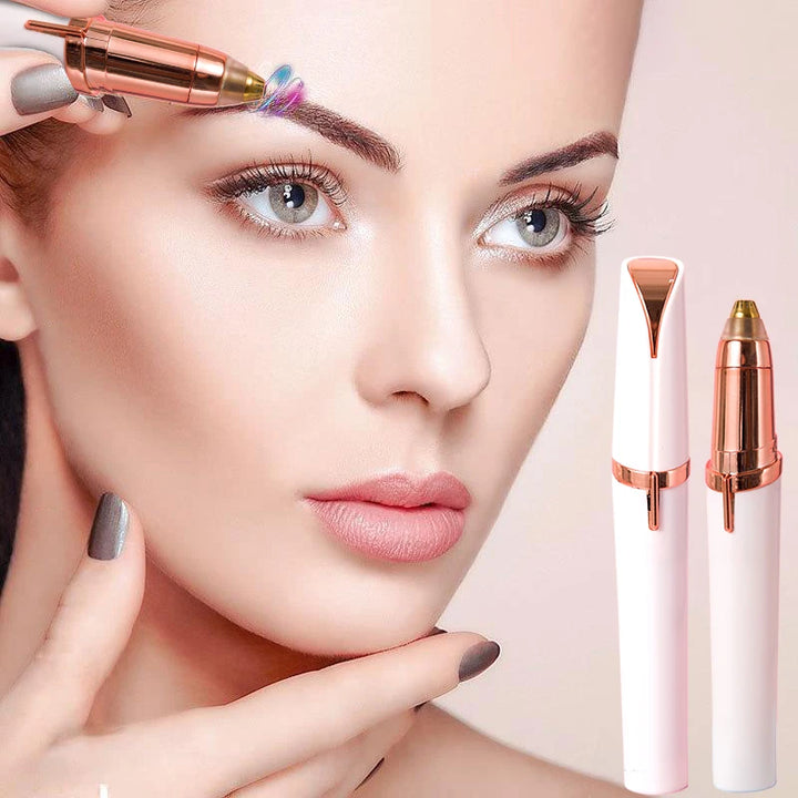 Electric Eyebrow & Nose Hair Trimmer with LED Light – USB Powered