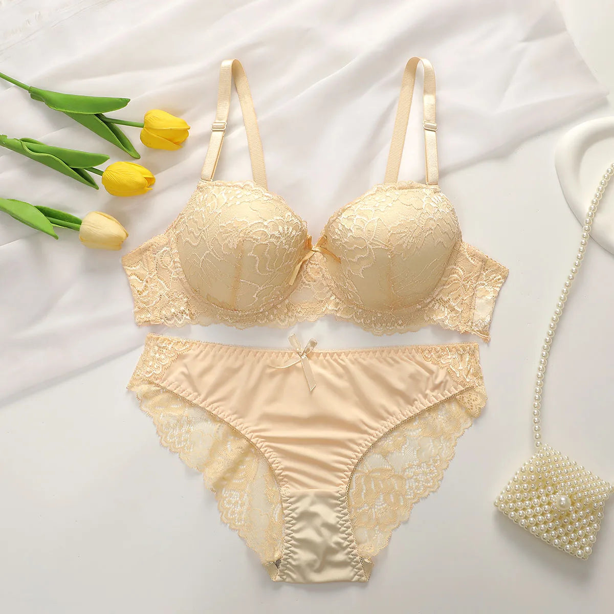 Lace Push-Up Bra & Panty Set – Multi-Color