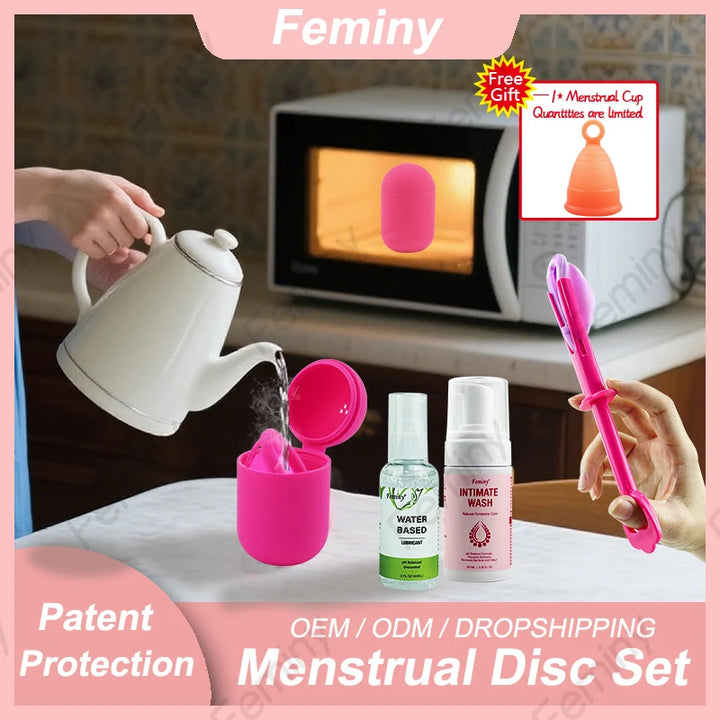 Menstrual Disc Set with Sterilizing Box & Free Menstrual Cup