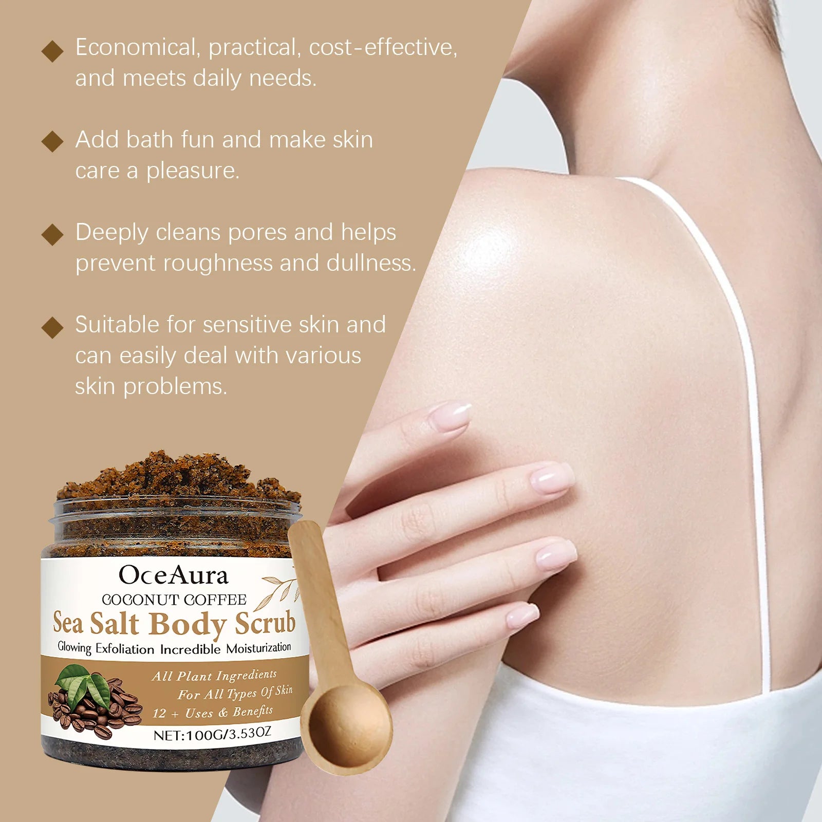 Coconut Coffee Body Scrub – Exfoliating & Moisturizing, 100g